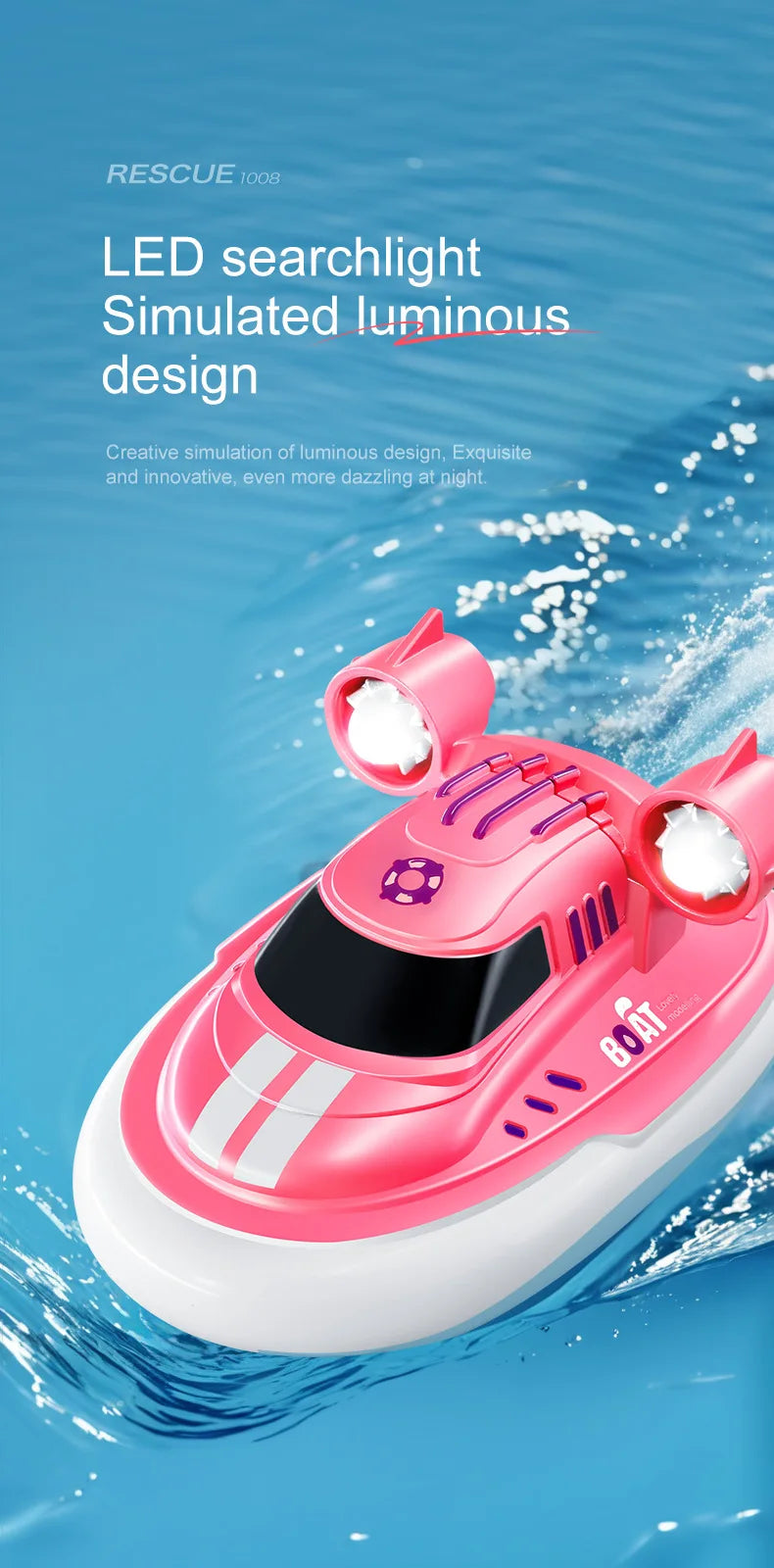 Mini Rc Boat 1/32 Radio Remote Controlled High Speed Ship with Led Light Palm Boat Summer Water Toy Pool Toys Models Gifts