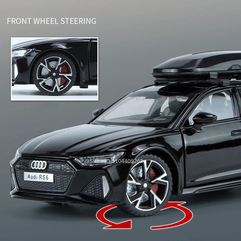 1:32 Scale RS6 RS7 Car Model Toy Alloy Diecast Doors Opened Simulation Sound Light Pull Back Vehicle Models Ornaments Boys Gifts