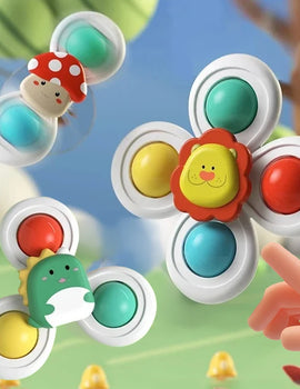 3PCS Suction Cup Rotating Toy for Baby Hand-eye Coordination Educational Training, Bath & Travel toy, Birthday Christmas Gift