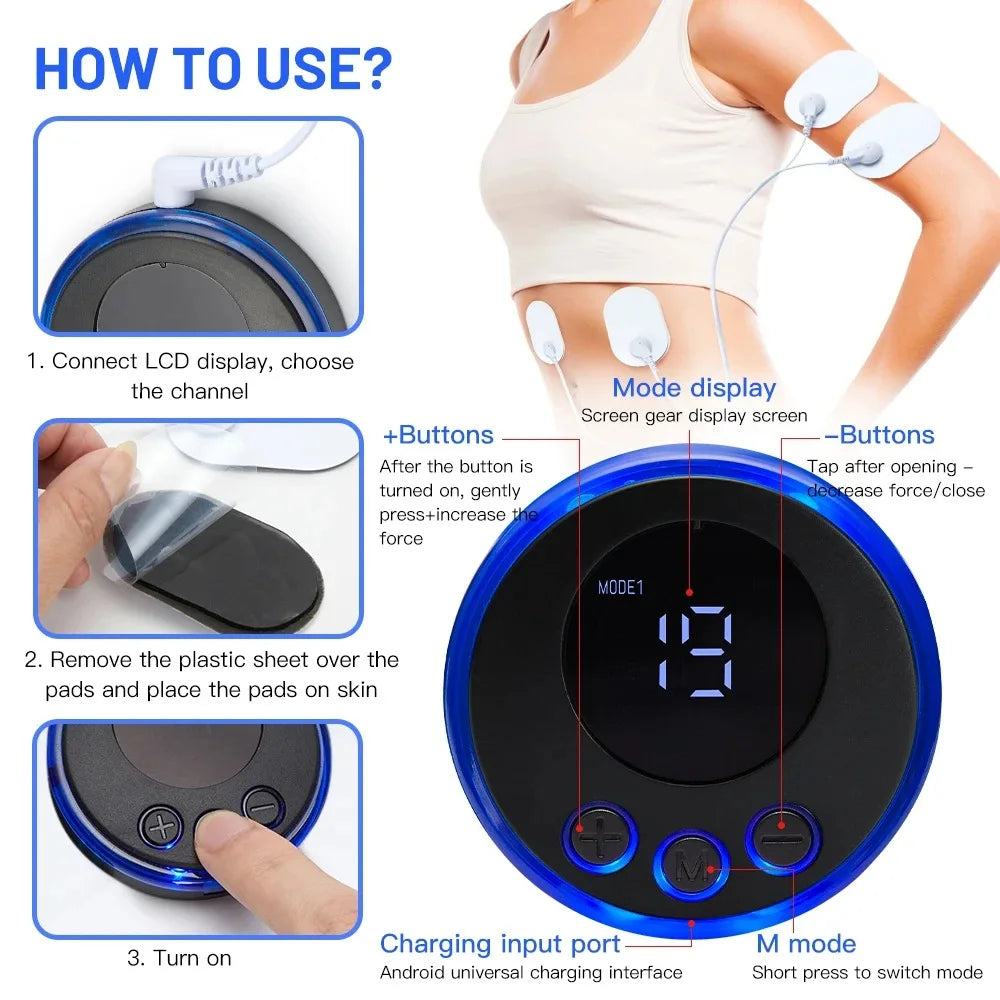 Upgraded Mini Electric Pulse Neck Massager 8 Modes 19 Gears Back Shoulder Muscle Pain Relief Tool Body Massage Relax Fitness Ins