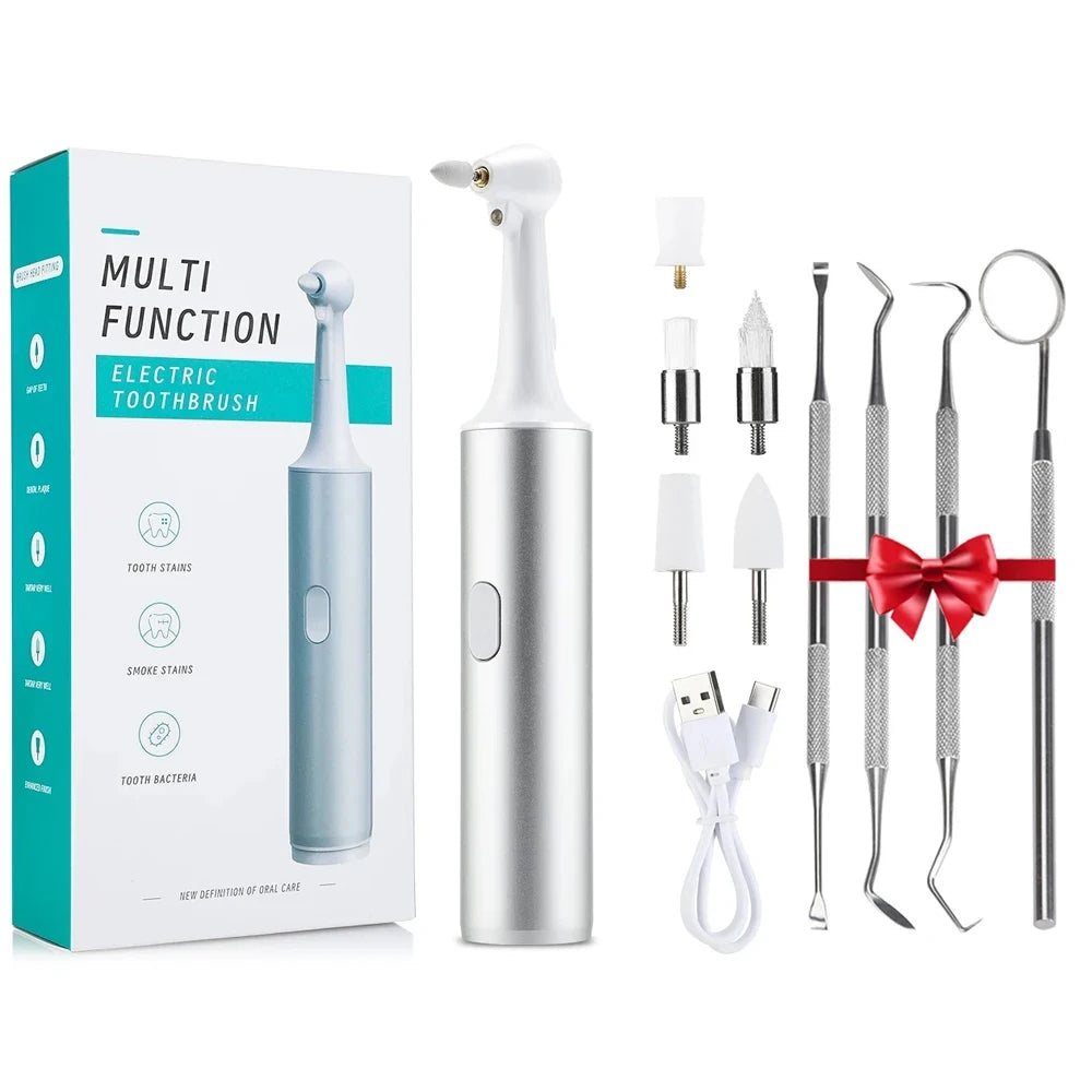 5 in 1 Dental Teeth Polisher Ultrasonic Teeth Cleaner Oral Irrigator Calculus Stain Plaque Remover Tartar Teeth Whitening Kits