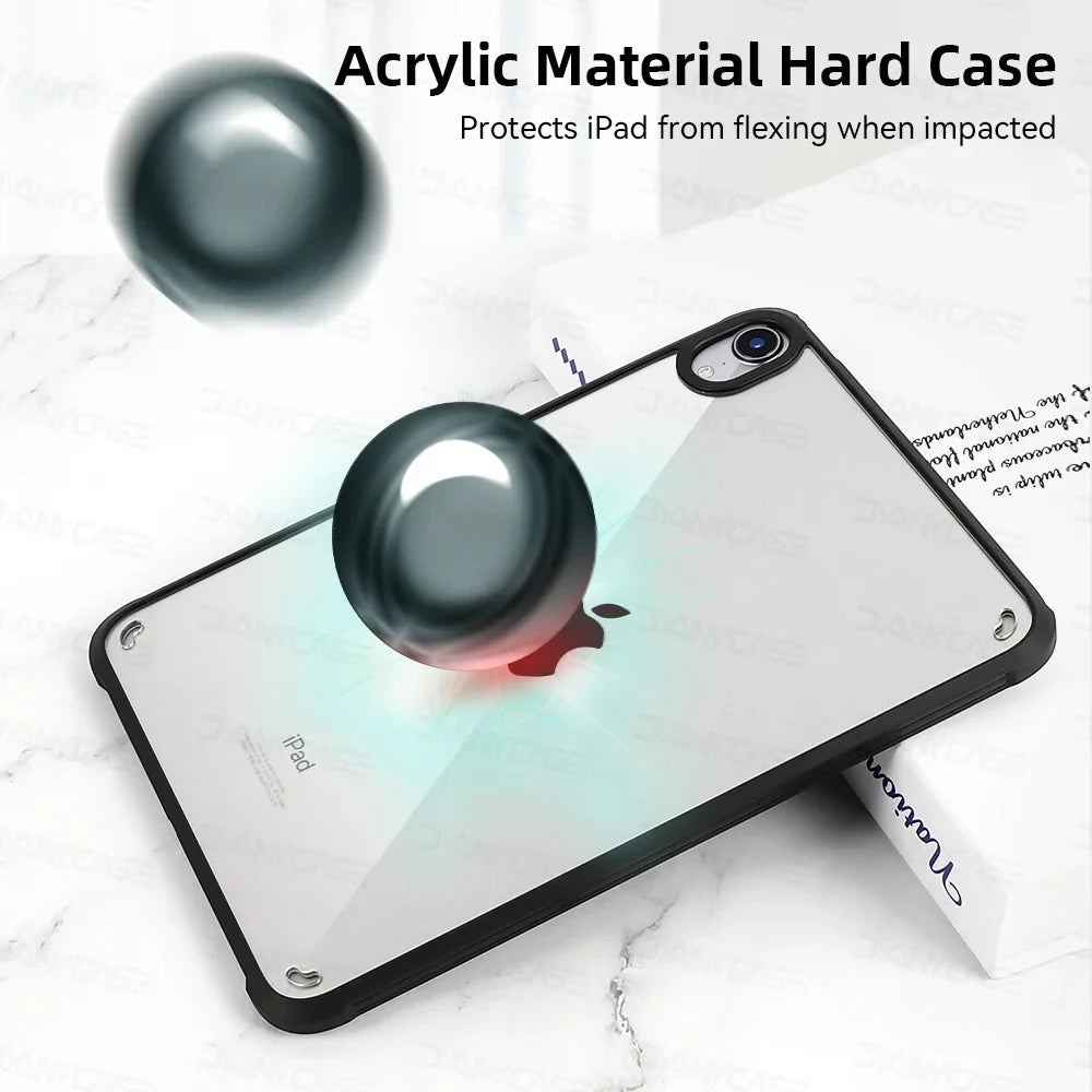 For iPad Pro 11 Case 10.2 9/8/7th Generation 9.7 5/6th Air 4/5 10.9 10.5 10th 10.9 mini 4 5 6 Silicon Transparent Cover Funda