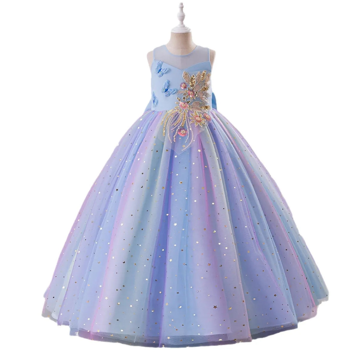 Princess Dress for Girls - Elegant Fluffy Tulle Ball Gown Birthday Party Dress School Performance Costume