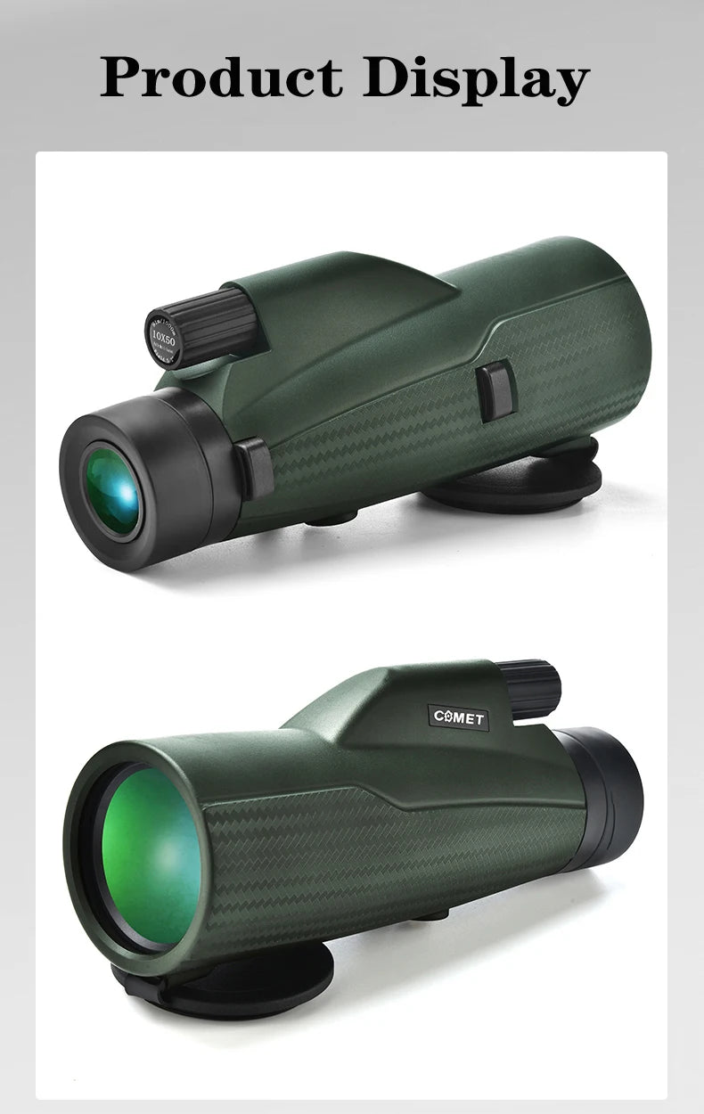 10X50 Monocular Telescope HD Professional With Anti Shake Wristband BAK4 Prism Scope Waterproof for BirdWatching Hiking
