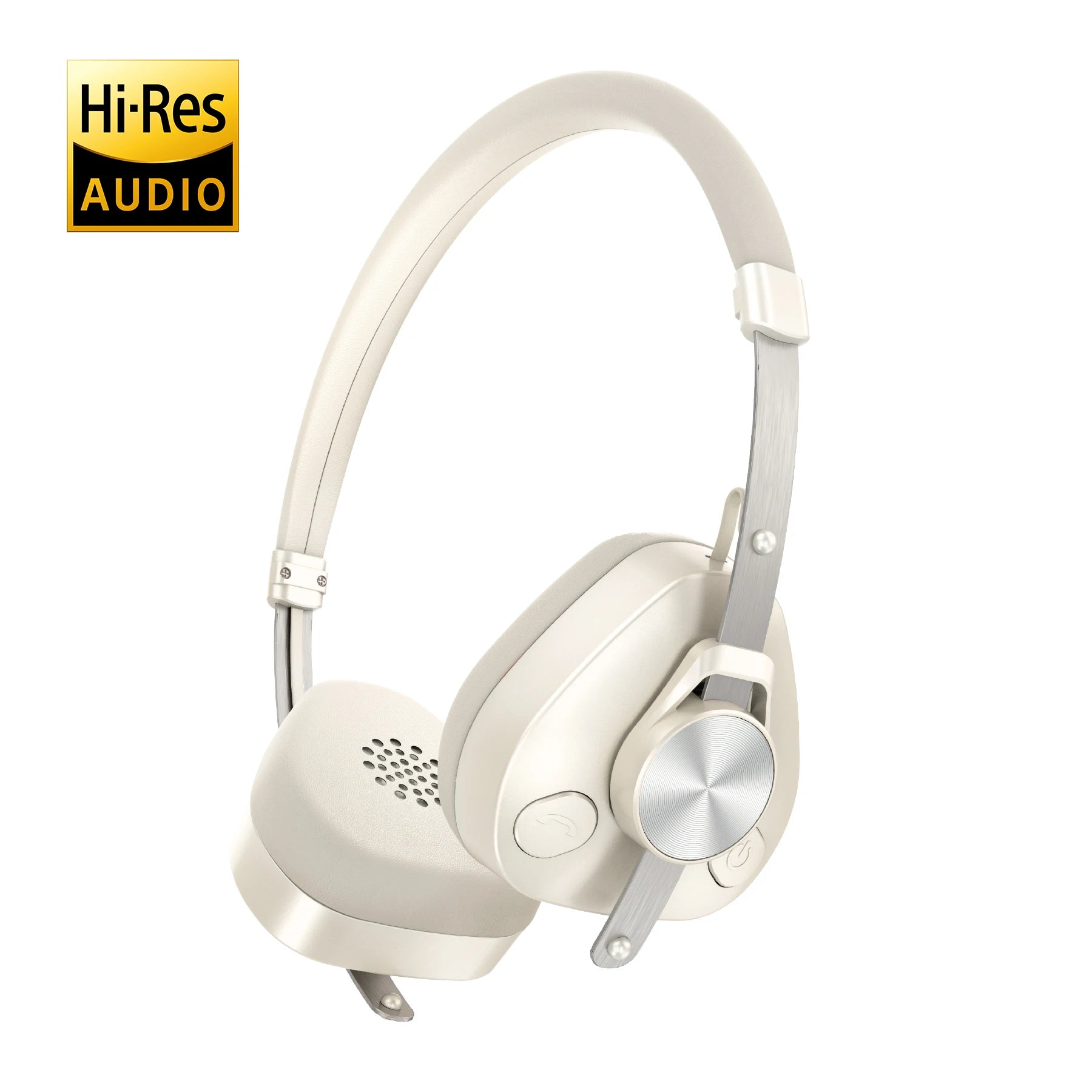 F4 Retro Wireless Bluetooth Headphones Hi-Res Audio On Ear Bluetooth 5.4 Headset With Microphone Metal HiFi Headphones