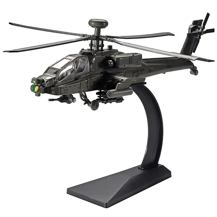 1 32 Scale Apache Black Hawk Armed Helicopter Diecast Alloy Model with Sound and Light