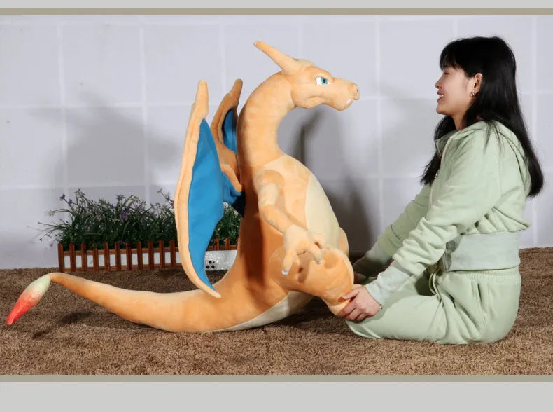 Giant Dragon Fire Monster Plush Doll Soft Anime Stuffed Toy