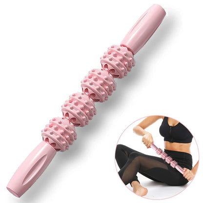 Leg Massage Apparatus, Massage Bar Muscle Relax Point Press Massager, Massage Ball Roller Pressure Point Massage 4 Ball Edition