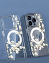 Magsafe Tulip Flower Magnetic Transparent Phone Case for iPhone 16 15 Pro Max 14 Plus Wireless Charging Shockproof Cover