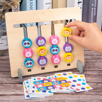 Montessori Wooden Toys Double-sided Matching Games for Kids 2 3 4 Years Logic Thinking Training Activity Board Baby Wooden Toys