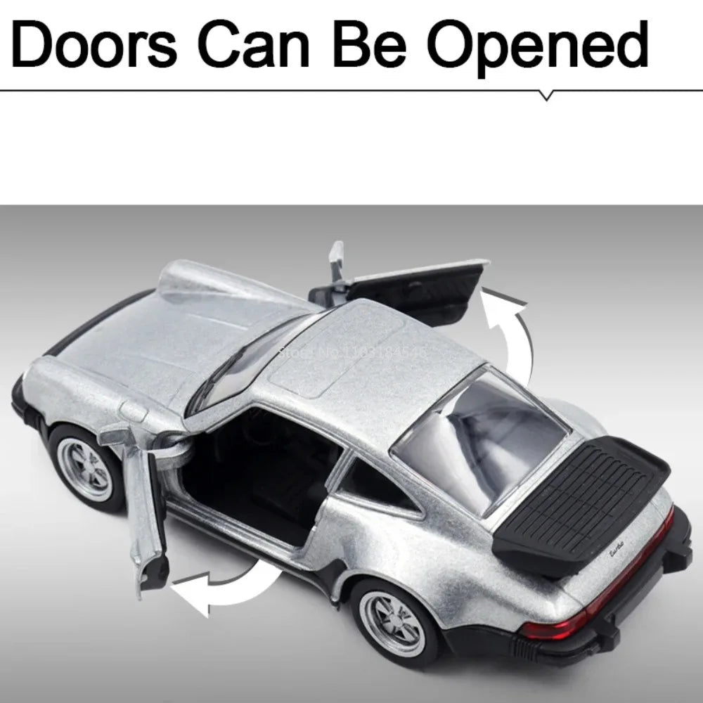 1/36 Scale Porsche 911 Turbo Toy Car Model Alloy Diecast Retro Racing with Pull Back Scale Model Car Toy for Boy Gift Collection