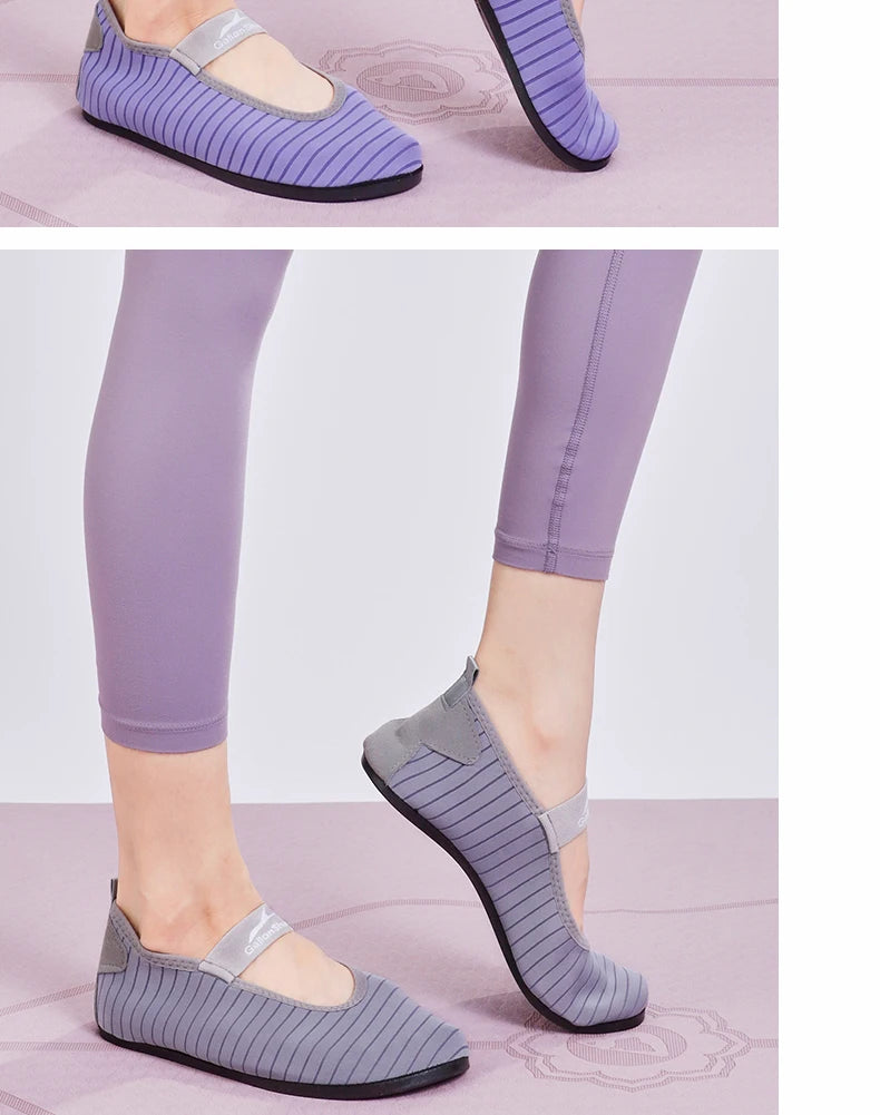 Indoor Fitness Non-slip Soft-soled Yoga Shoes Women's Rope Jumping Mute Stretching Pilates Training Shoes