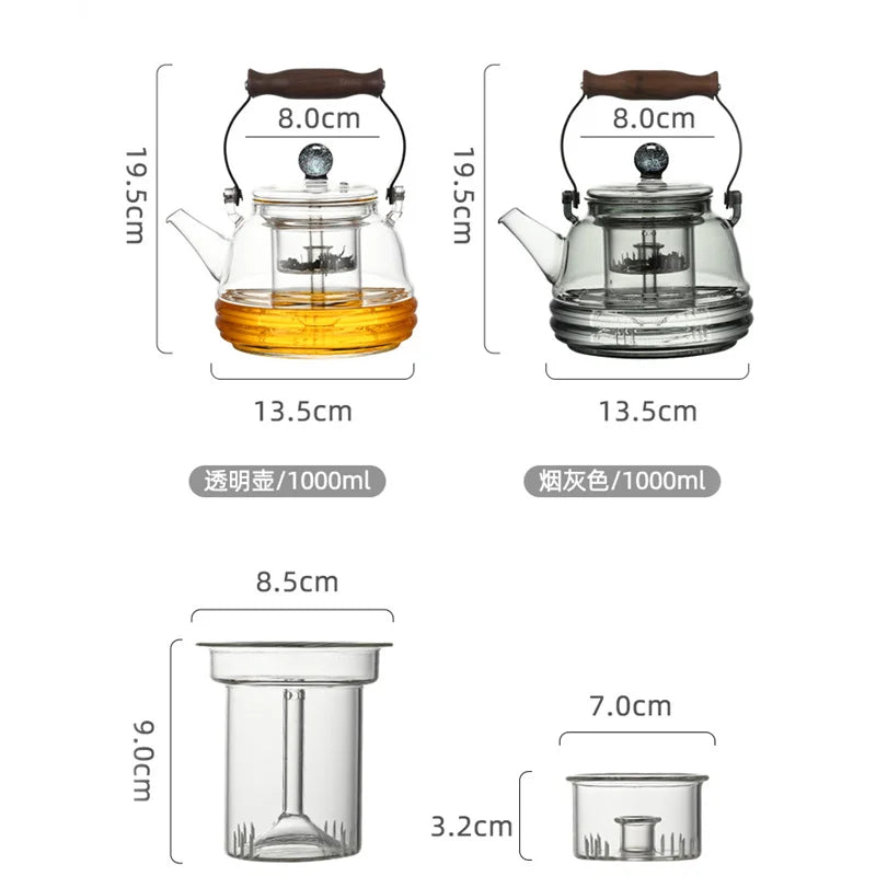 1000ml Stovetop Safe Borosilicate Glass Teapot with Infuser