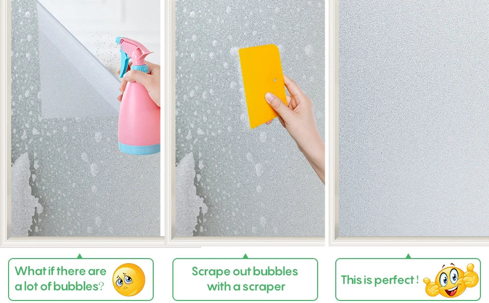 Window Film Privacy, Stained Glass Film, Frosted Opaque Glass Clings, Sun Blocking Vinyl Window Stickers for Door Home Office