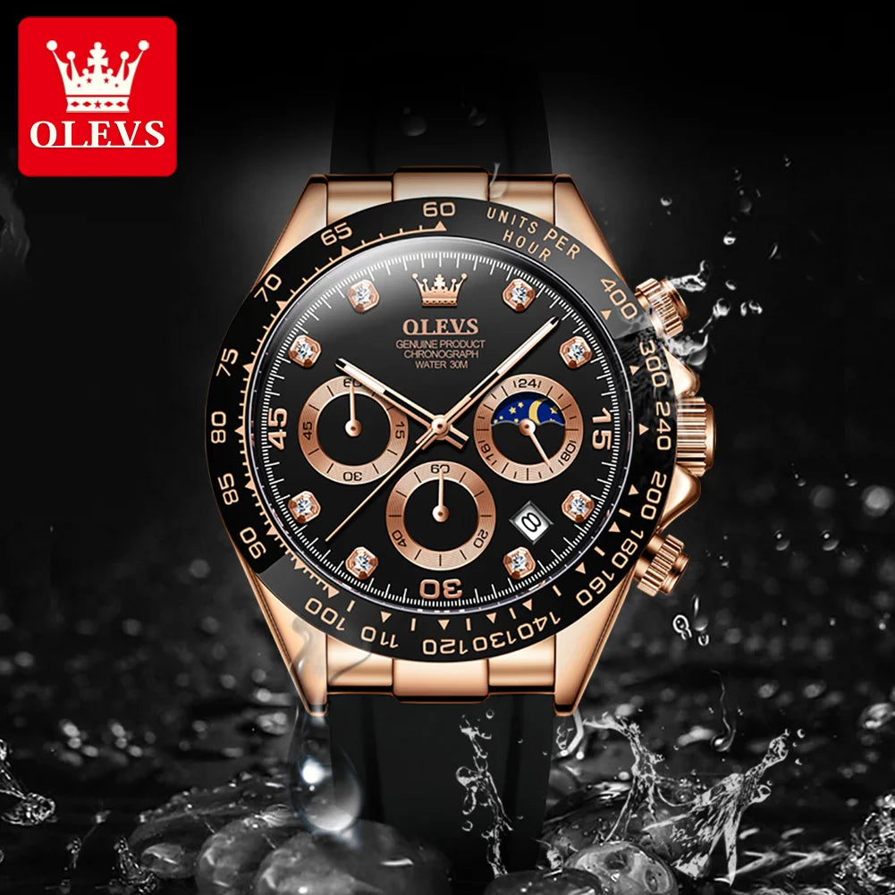 Men's Watches Quartz Watch Silicone Sport Date Chronograph Waterproof Luminous Multifunction Men's Quartz Watch