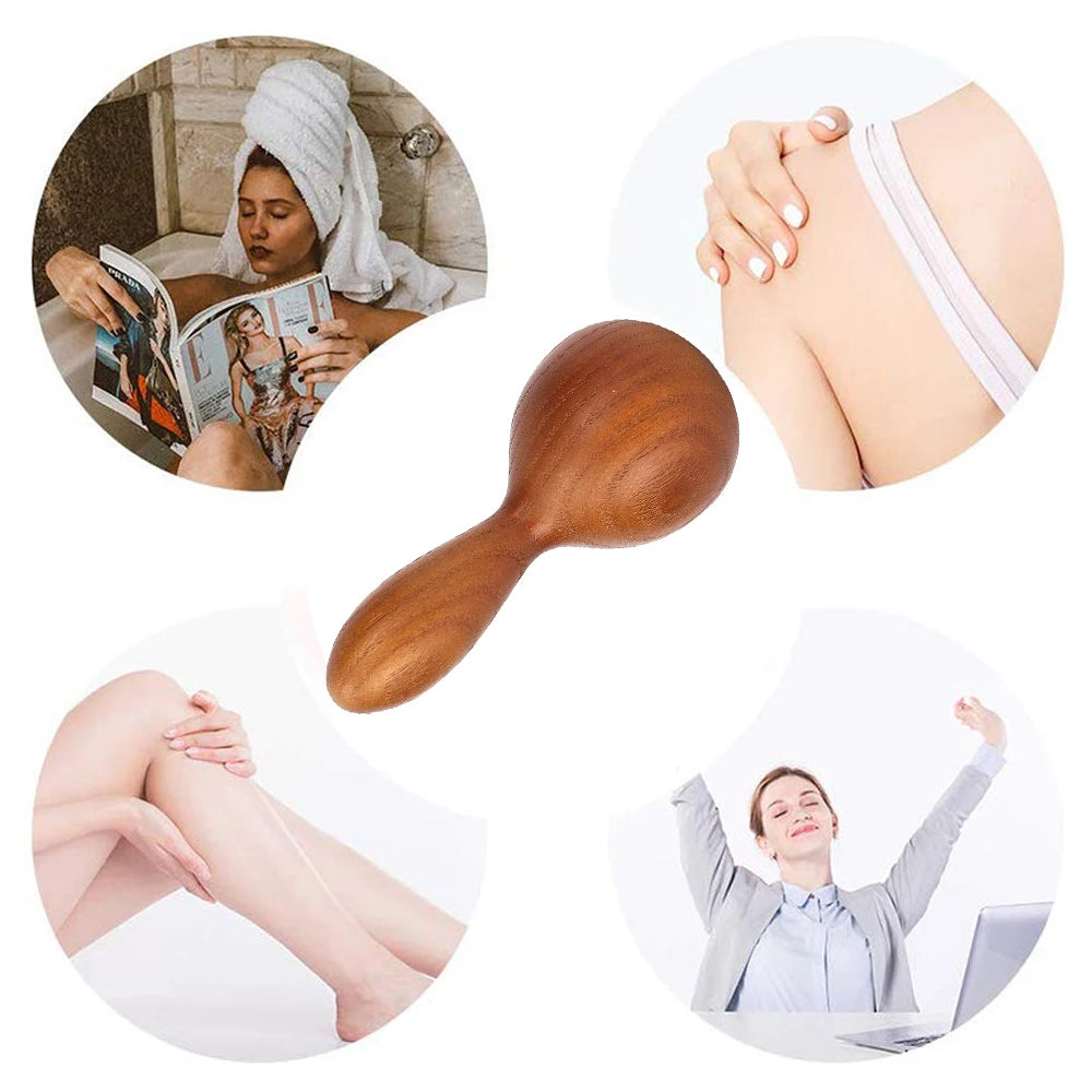 1PC Wooden Massager Handheld Massager Stick for Fascia,Cellulite,Muscle & Abdomen,Body Therapy Massager,Muscle Belly Relief Tool