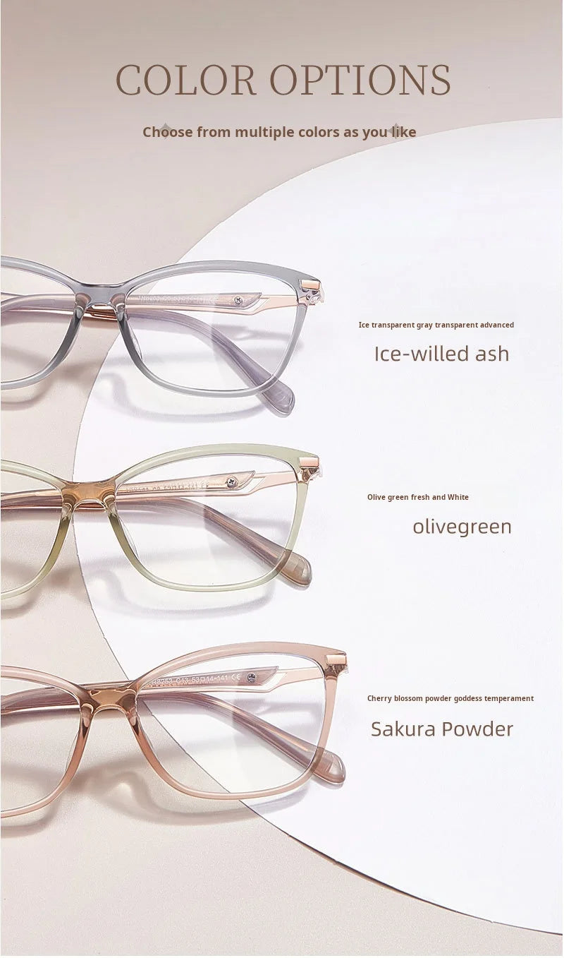 Retro Square Cat Eye Lightweight TR90 Eyeglasses Frames for Women