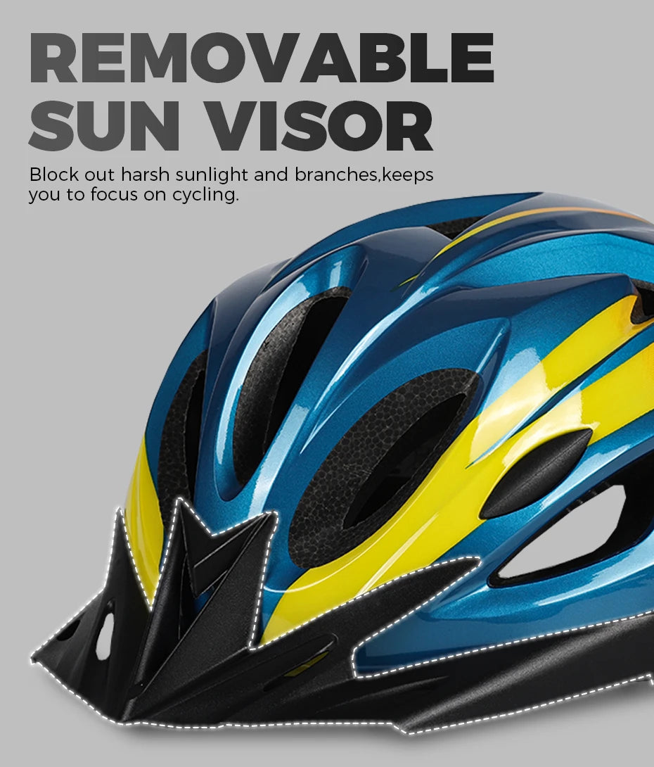 Ultra Light LED Cycling Helmet With Visor For Road And Mountain Bike