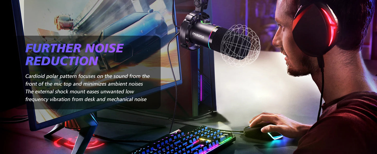 PD200XS Dynamic Microphone XLR/USB Dual mode Dynamic Mic Podcast Mic with Maonolink Software and Gain Knob for Recording