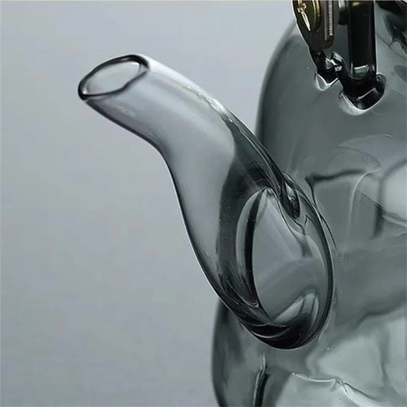 1000ml Lotus Shape Heat-resistant Glass Teapot With Tea Strainer Infuser  Steaming and Boiling Flower Puer Kungfu Beam Tea Pot