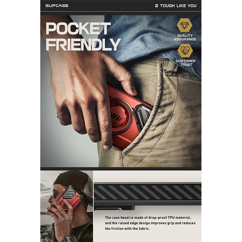 For Samsung Galaxy S24 Ultra Case 6.8 inch 2024 UB Mag XT Full Body Rugged Case with Camera Cover & Built-in Kickstand