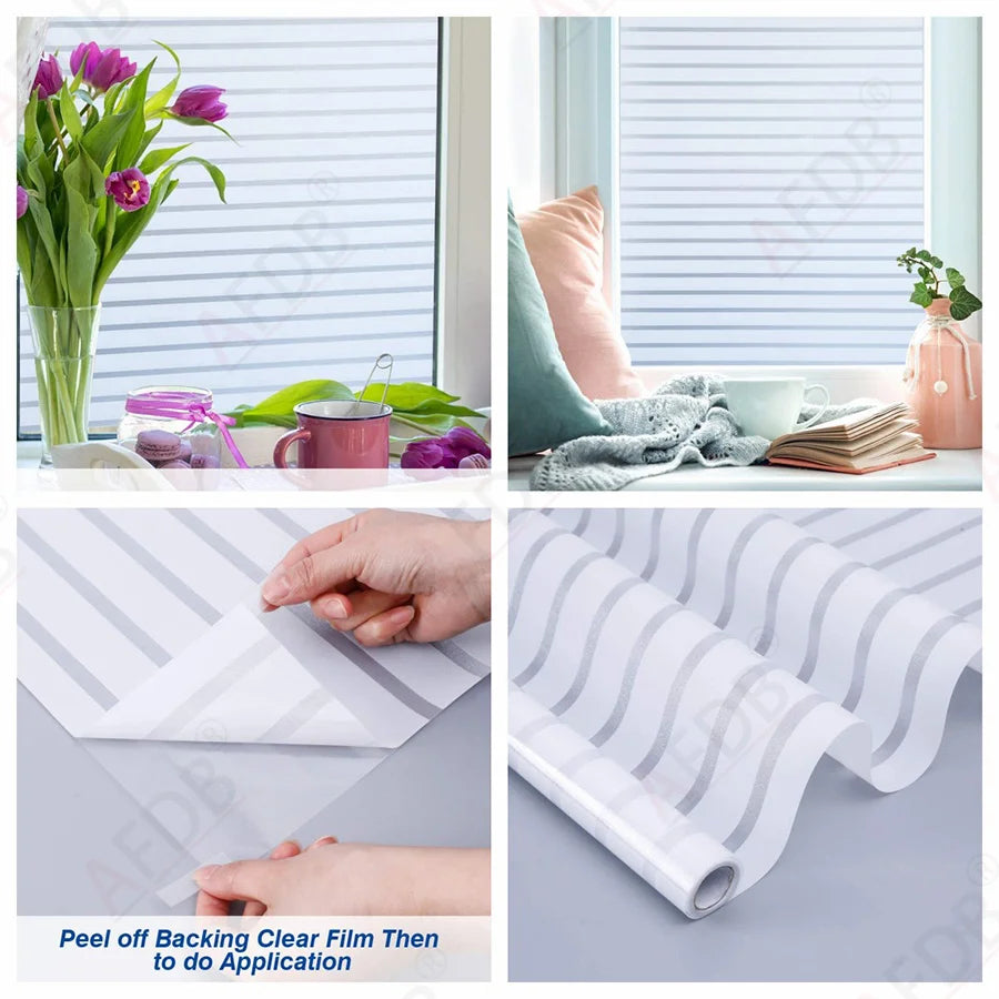 Window Film Privacy, Stained Glass Film, Frosted Opaque Glass Clings, Sun Blocking Vinyl Window Stickers for Door Home Office