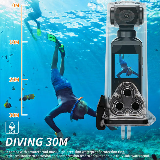 Pocket 4K Rotatable Action Camera 270 Degree Lens WiFi Anti Shake Waterproof Sports Camera with Microphone Clip for Cycling Diving Vlog Recording