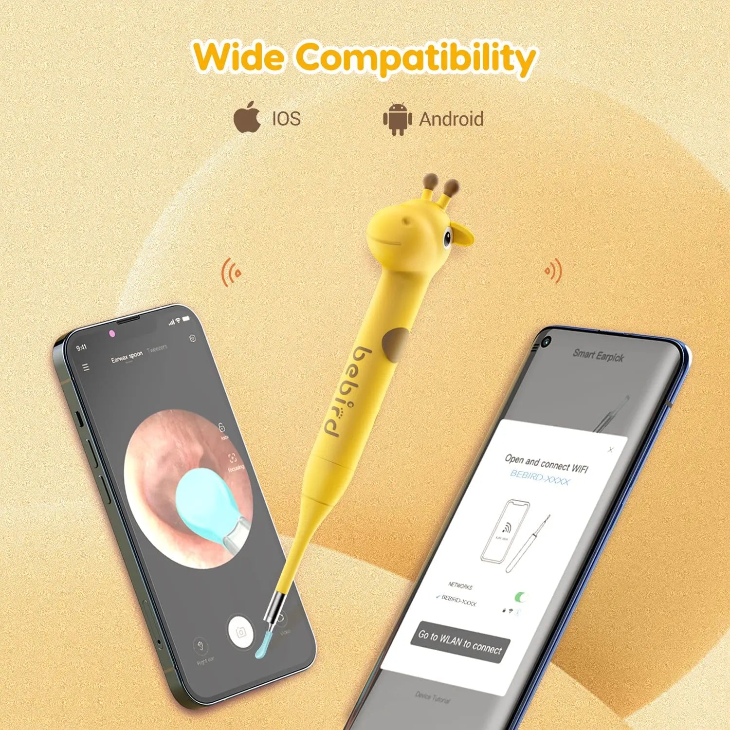 D3 Pro  Use Smart Visual Earpick Ear Cleaner Earax Removal Tool 8.0 MP Camera Otoscope Waterproof  Endoscope