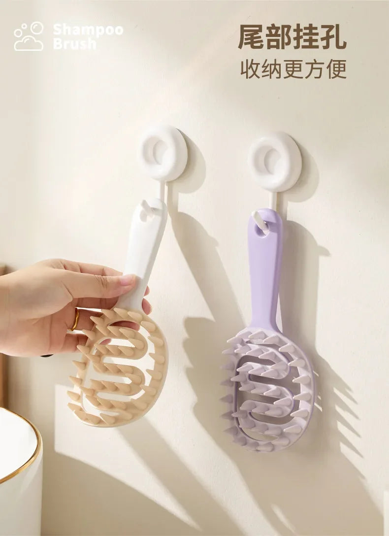 Extended Handle Soft Silicone Shampoo Scalp Hair Massager Hair Washing Comb Shower Brush Bath Spa Massage Brush Beauty Hair Tool