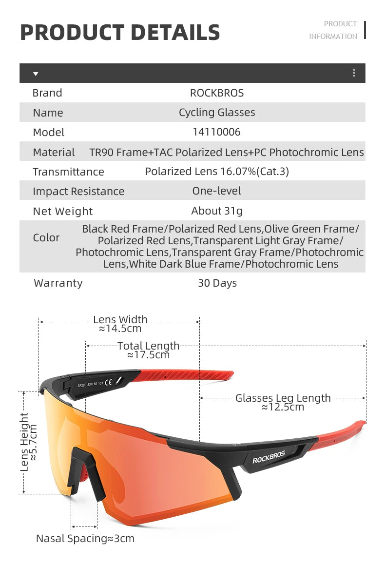 Polarized Photochromic Bike Glasses Outdoor UV400 Bicycle Eyewear Sunglasses Sports MTB Road Cycling Glasses Goggles