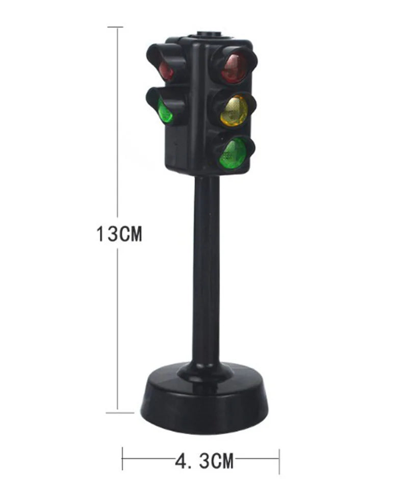 Education Simulation Traffic Lights Toys s Signpost Gas Station Indicator Warning Car Model Pretend Play Toys