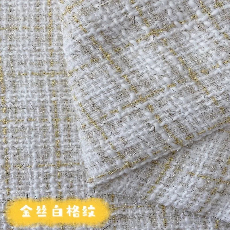 0.5M/1M/2M/3M High Quality fiber plaid woven tweed fabric for garment DIY coat clothing sewing quilting Cloth by the meter
