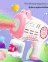 Cute Cat Electric Automatic Light Bubble Machine Bubbles Gun Summer Beach Bath Outdoor Game Fantasy Toys