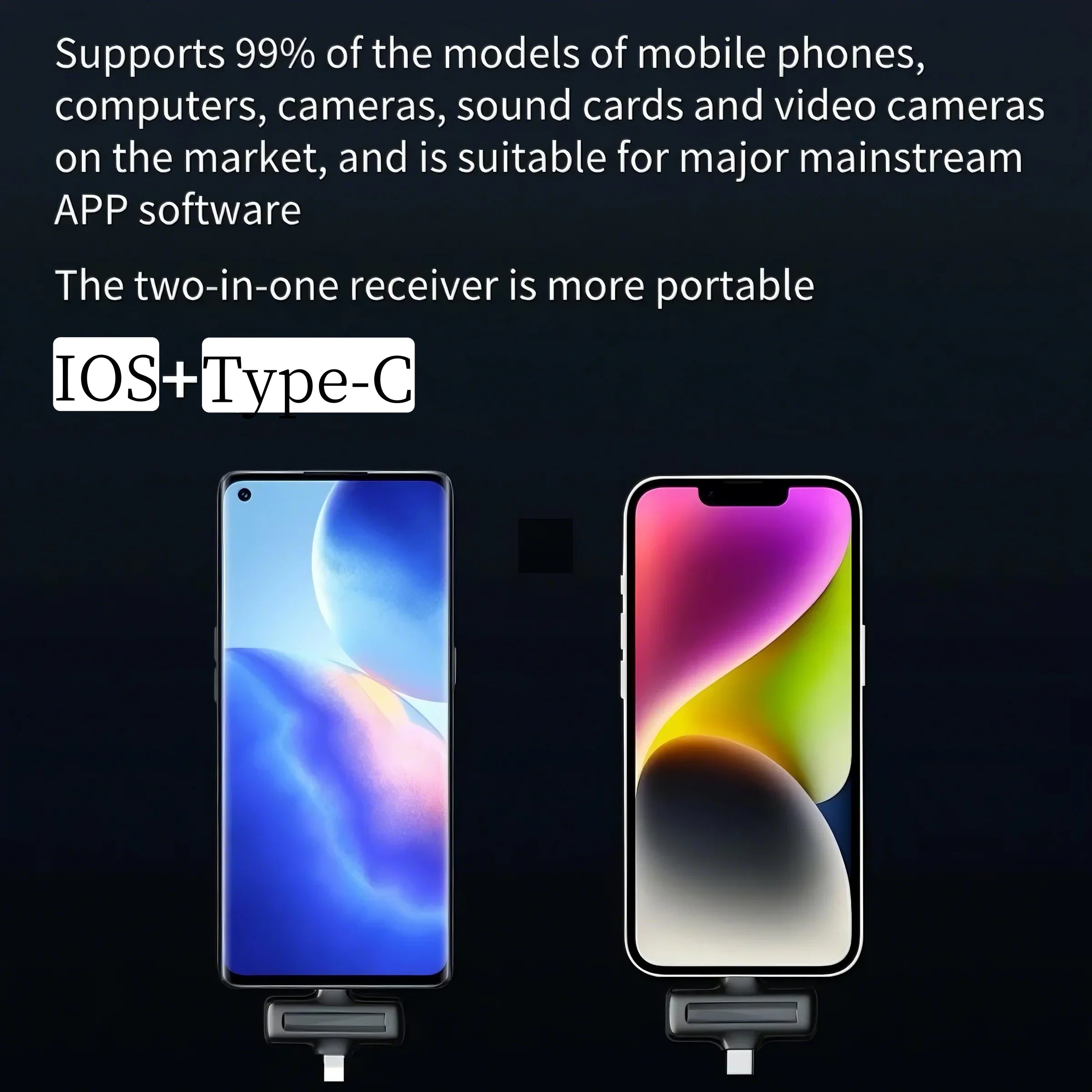 Wireless lavalier microphone/portable charging case microphone/audio and video recording iPhone Android computer live game