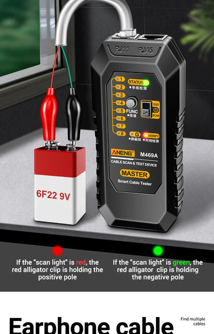 Network Line Tester Cable Finder RJ11 RJ45 Analyzer Test Tracker Receiver Telephone Line Networking Repair Tools