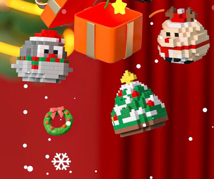 1 Piece Randomly Creative Christmas Series Building Blocks Santa Claus Tree Kawaii Damo Egg Bricks Model Toys For Xmas Gift