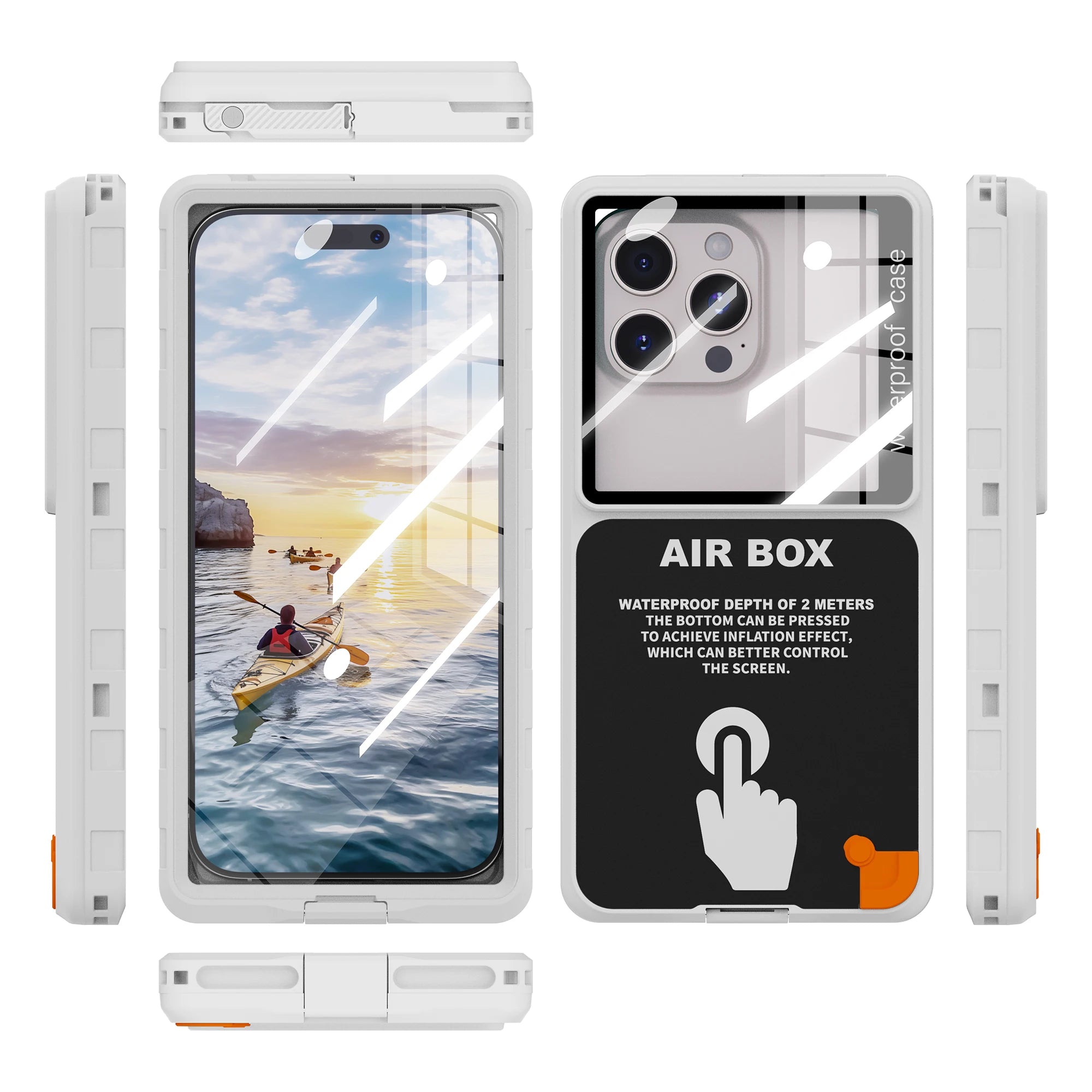 Waterproof Phone Case, New, Transparent, Universal, Underwater Touch Screen, Dust and Drop Protection, IP68, 6.9