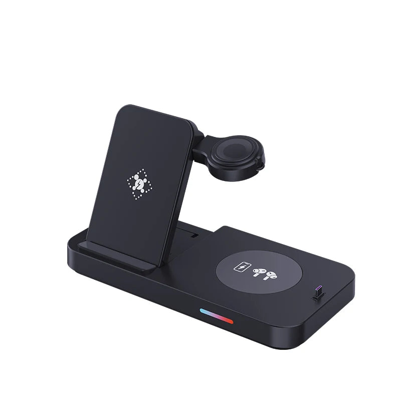 3 in 1Wireless Charger Stand Fast Charging Dock Station Type C For Watch Huawei iPhone 15 14 13 12 Pro Max Earbuds