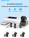 BY-WM3T Wireless Lavalier Lapel Microphone for iPhone Andriod Smartphone DSLR Cameras Live Streaming Youtube Recording Vlog
