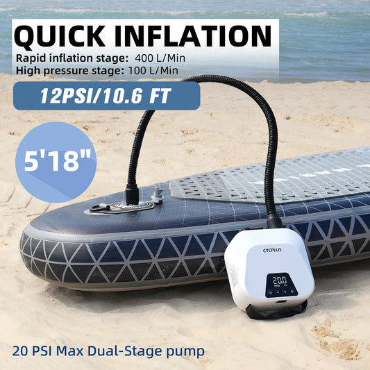 D14PRO 20PSI Electric SUP Inflation Pump 38.48Wh Battery for Sup Board Surfing Kite Inflatable Tent Boat Air Mattress