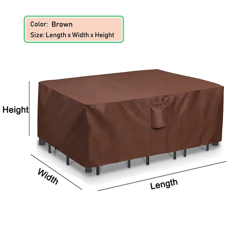 420D HEAVY DUTY Outdoor Garden Furniture Cover for Sofa Table Chair Patio Waterproof Wind-Proof Anti-UV Against Rain Snow