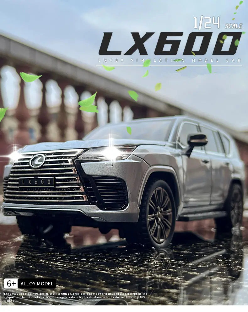 1:24 Lexus LX600 SUV Metal Model Car Toys Alloy Diecast Simulation Offroad Vehicles Sound And Light Cars