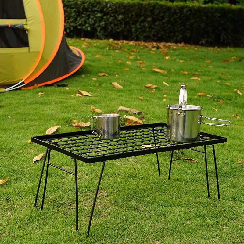 Foldable Camping Table, Outdoor Barbecue Iron Table, Tea Cooking, Picnic Backy Mini Desk, Portable Aluminum Alloy