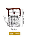 Large Capacity 1300ml Wooden Handle Glass Teapot High Borosilicate Heat Resistant Glass Beam Tea Pot Kungfu Tea Set Teaware