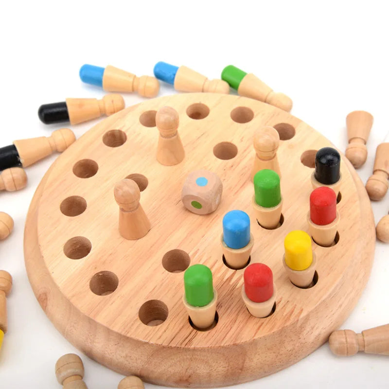 Children Kids Memory Match Stick Chess Wooden Chess Checkers Board Game Family Party Game Puzzle Baby Educational Toys