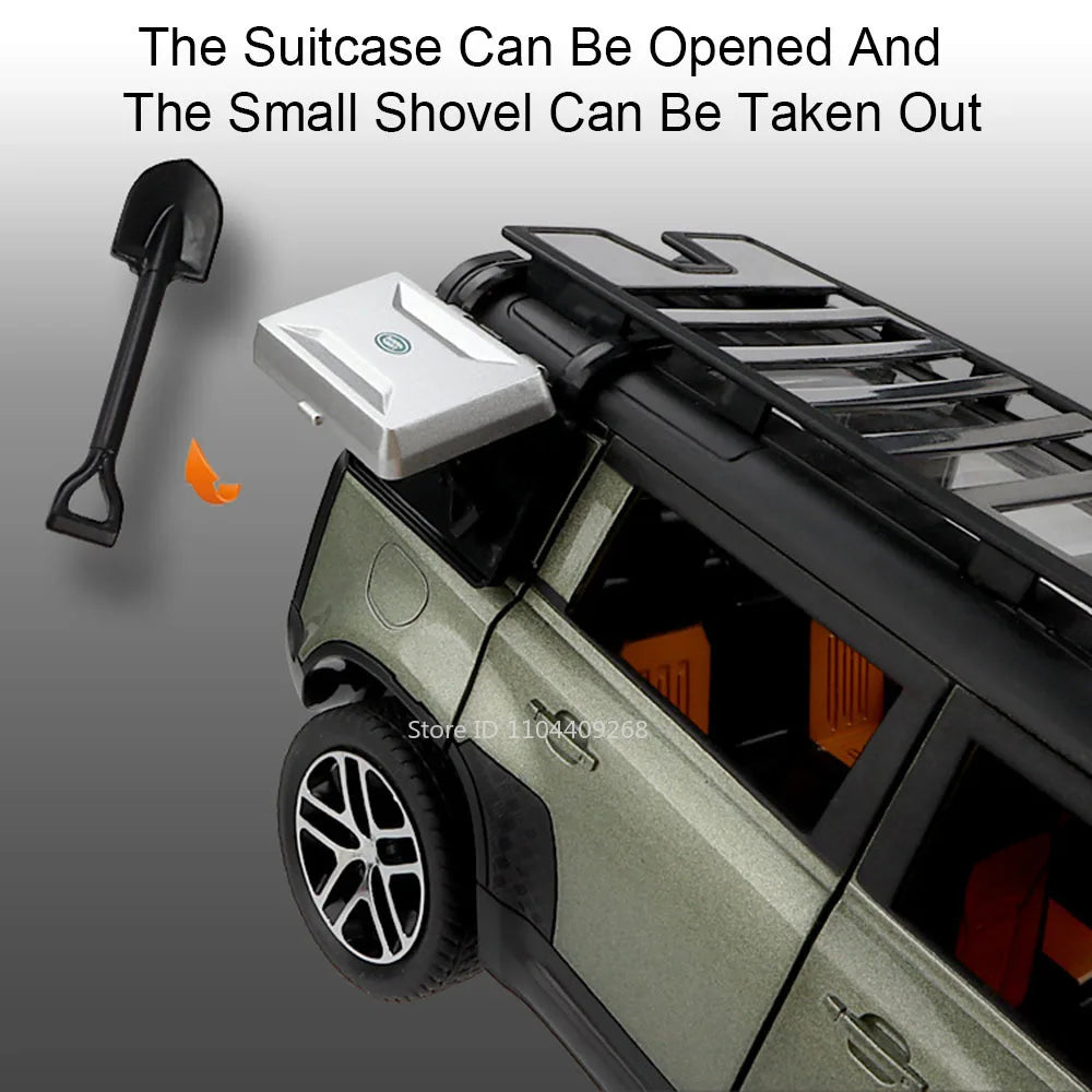 1:24 Scale Land Rover Defender Range Rover Model Car Toy Metal Diecast Sound Light Off Road Vehicles Miniature Models Boys Gifts