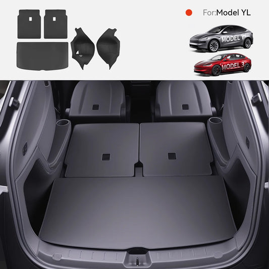 Full Coverage Nappa Leather Trunk Mat for Tesla Model YL Juniper 2026 6 Seat All Weather Cargo Liner