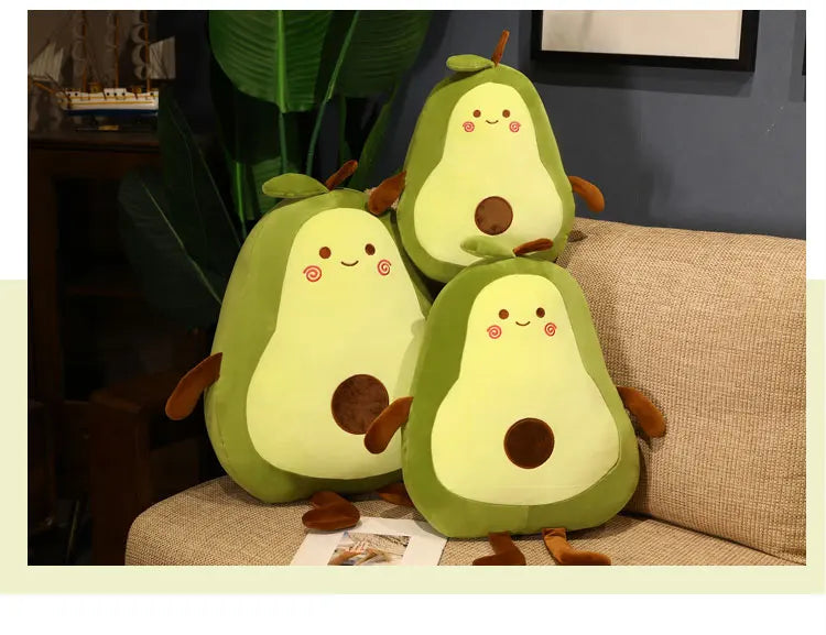 Giant Avocado Plush Soft Stuffed Fruit Pillow
