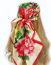 Retro Women Silk Scarf Bandanna Fashion Bohemian Pattern Square Hijab Lady Wrap Headband foulard muffler