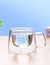 2pcs Bowknot Double Wall Glass Cup Set Coffee Mug Heat-resistant Espresso Cup Thermo Insulated Cup For Cappuccino Tea Drinkware